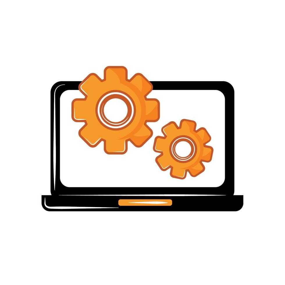 laptop technical service vector