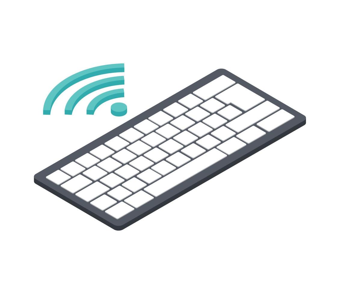 teclado computadora wifi vector