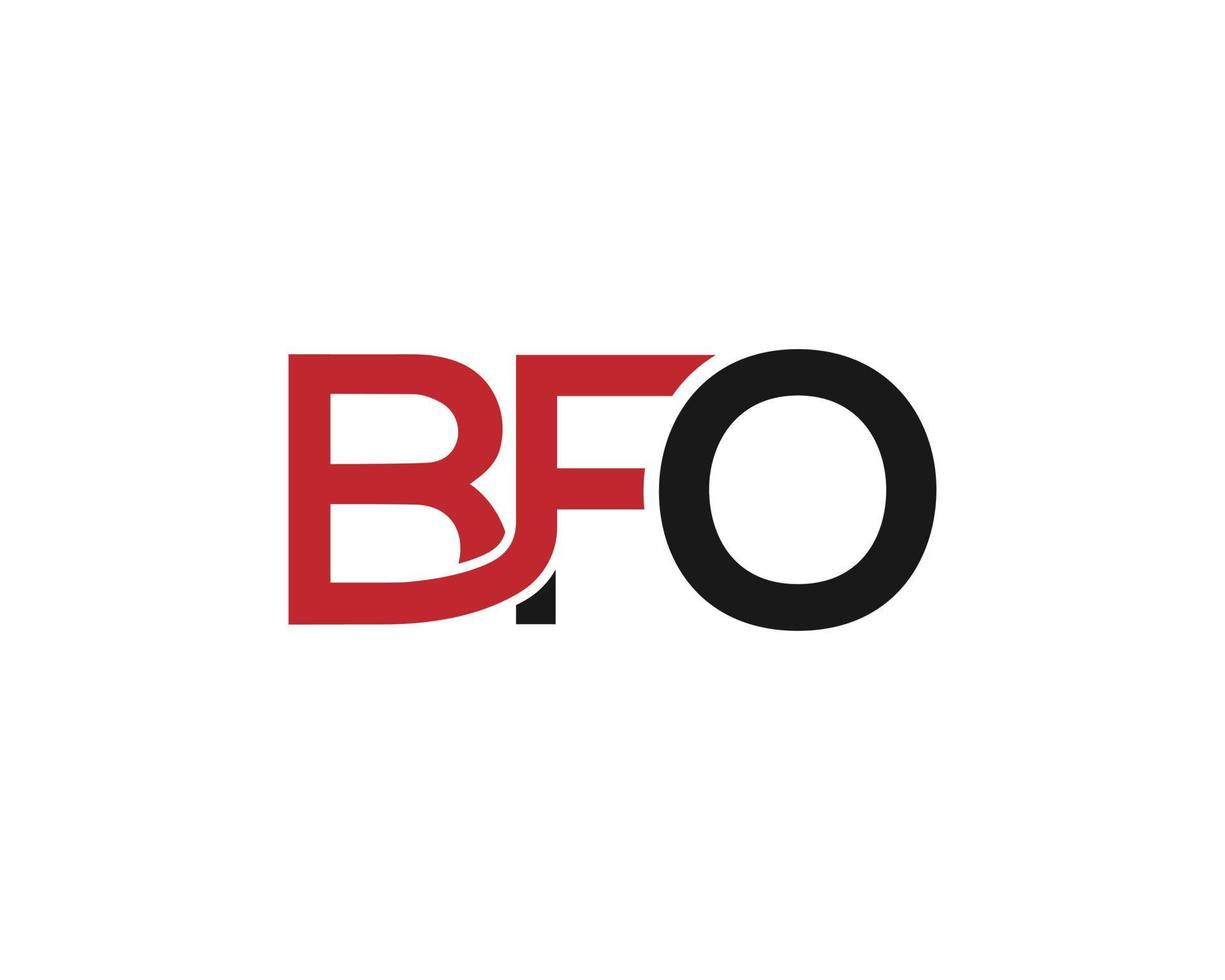 Ilustración de vector de concepto de diseño de logotipo creativo simple de letra bfo moderna.