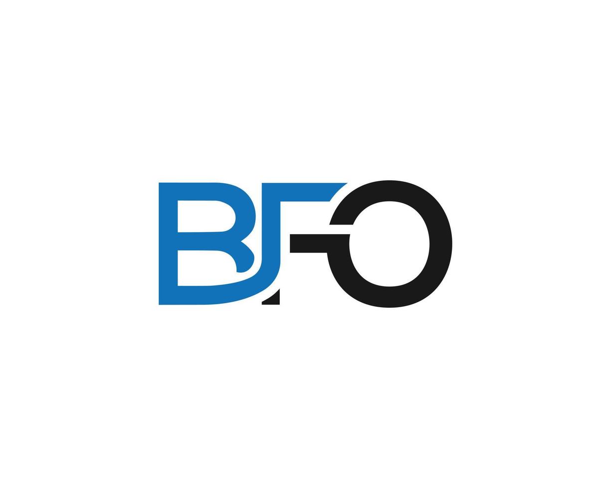 Ilustración de vector de concepto de diseño de logotipo creativo de letra bfo moderno simple.