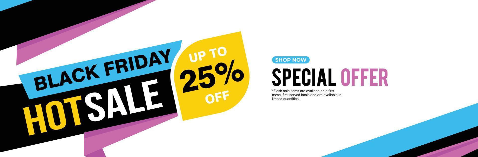25 Percent discount offer, clearance, promotion banner layout with advertising template. vector