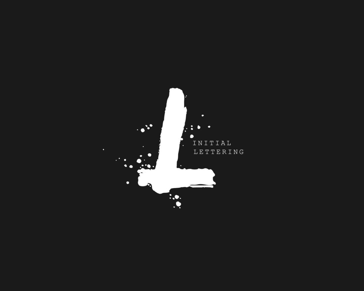 L Initial brush handwriting or handwritten logo for identity. Logo with signature and hand drawn style. vector