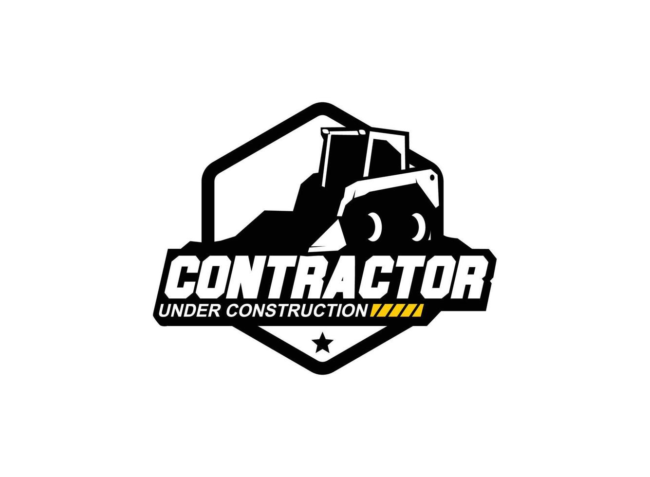 Skid steer logo vector for construction company. Heavy equipment template vector illustration for your brand.