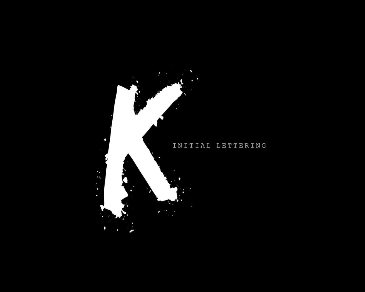 k letra inicial de pincel o logotipo escrito a mano para la identidad. logo con firma y estilo dibujado a mano. vector