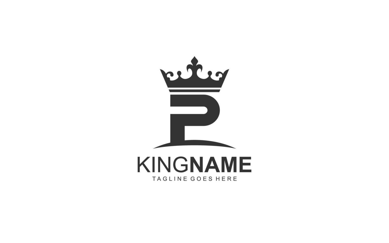 P logo crown for construction company. letter template vector illustration for your brand.