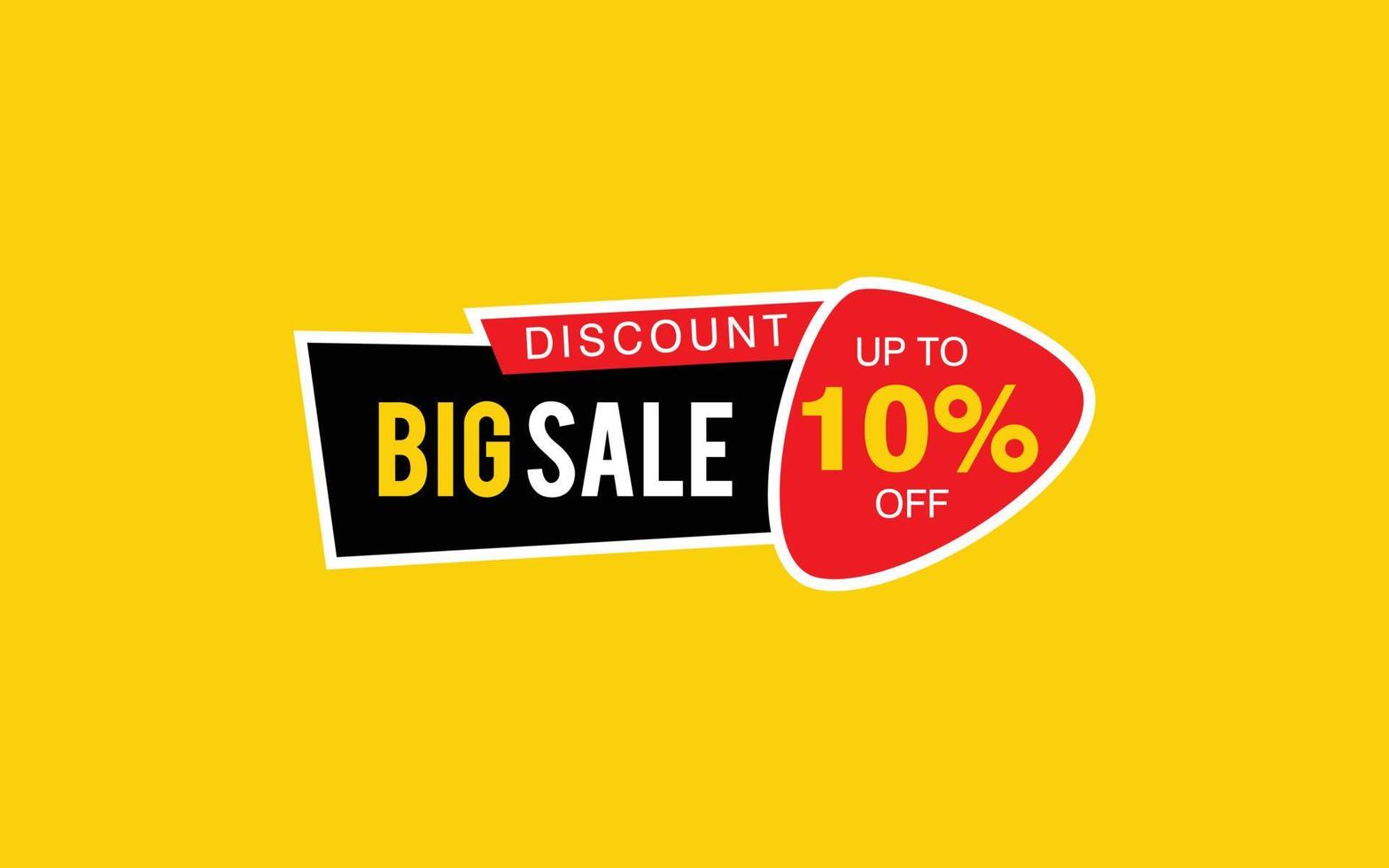 10 Percent discount offer, clearance, promotion banner layout with sticker badge. vector