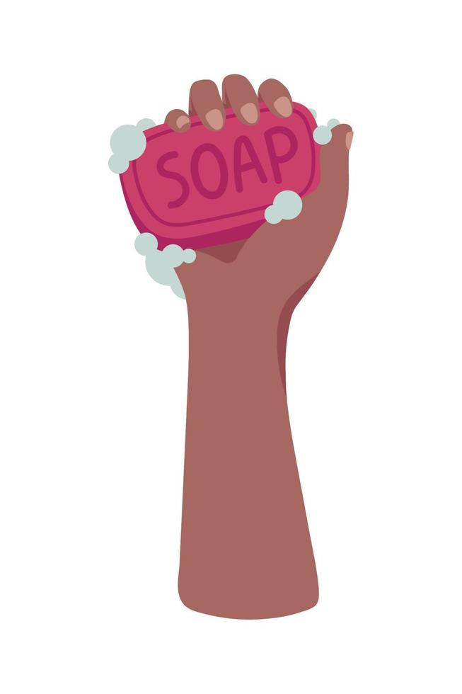 hand with soap vector