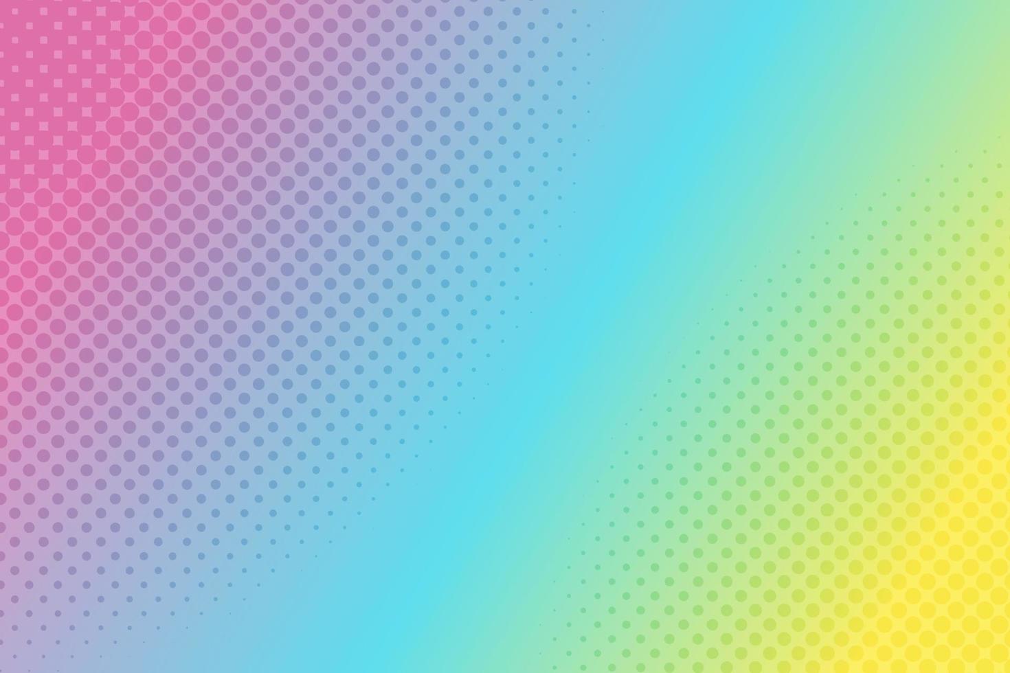 Rainbow pop art background with halftone dots in retro comic style. Vector illustration.
