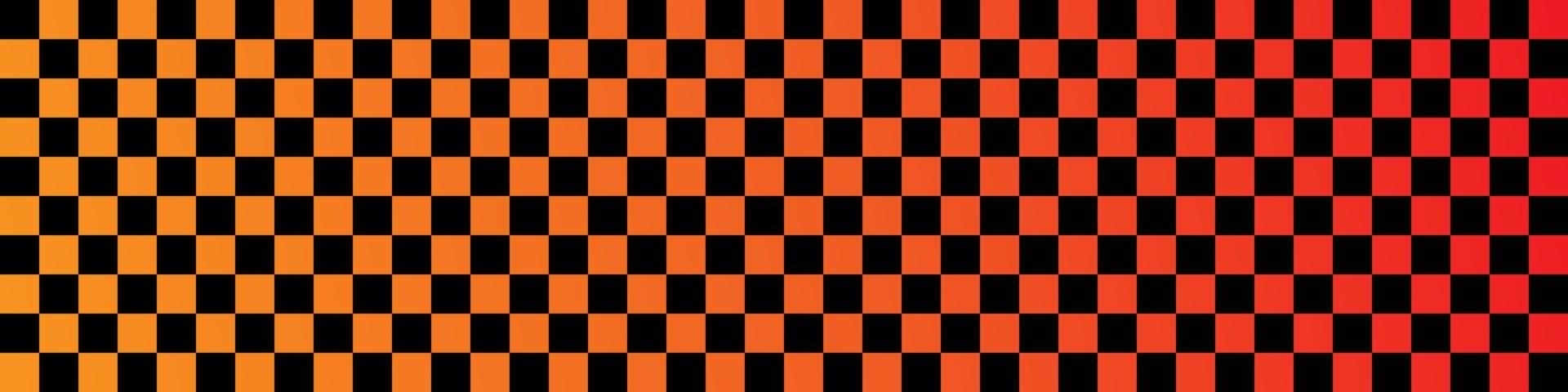 Black and orange squares seamless pattern. Checkered flag. Vector illustration.