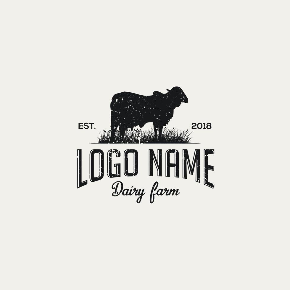 Dairy farm logo concept design. vector