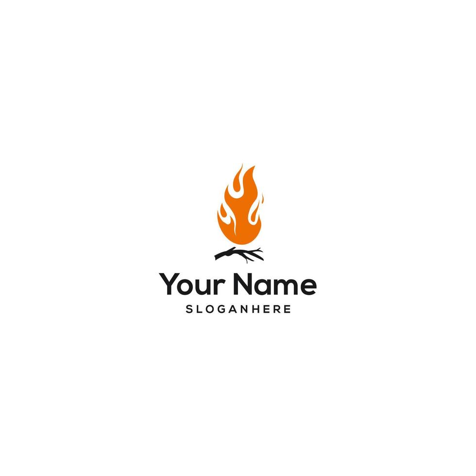 Fire logo concept design. BBQ. Picnic vector