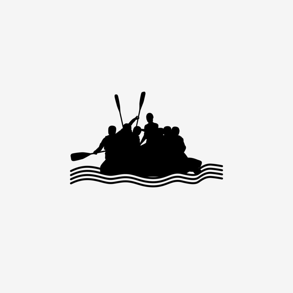 ilustración vectorial de rafting. silueta de diseño simple. vector