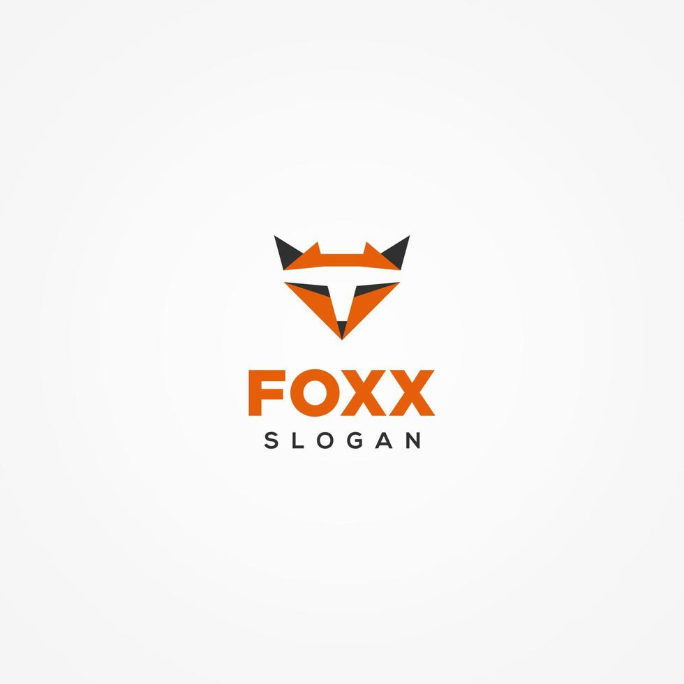 diseño de logotipo simple cabeza de zorro. cabeza de zorro de origami vectorial vector