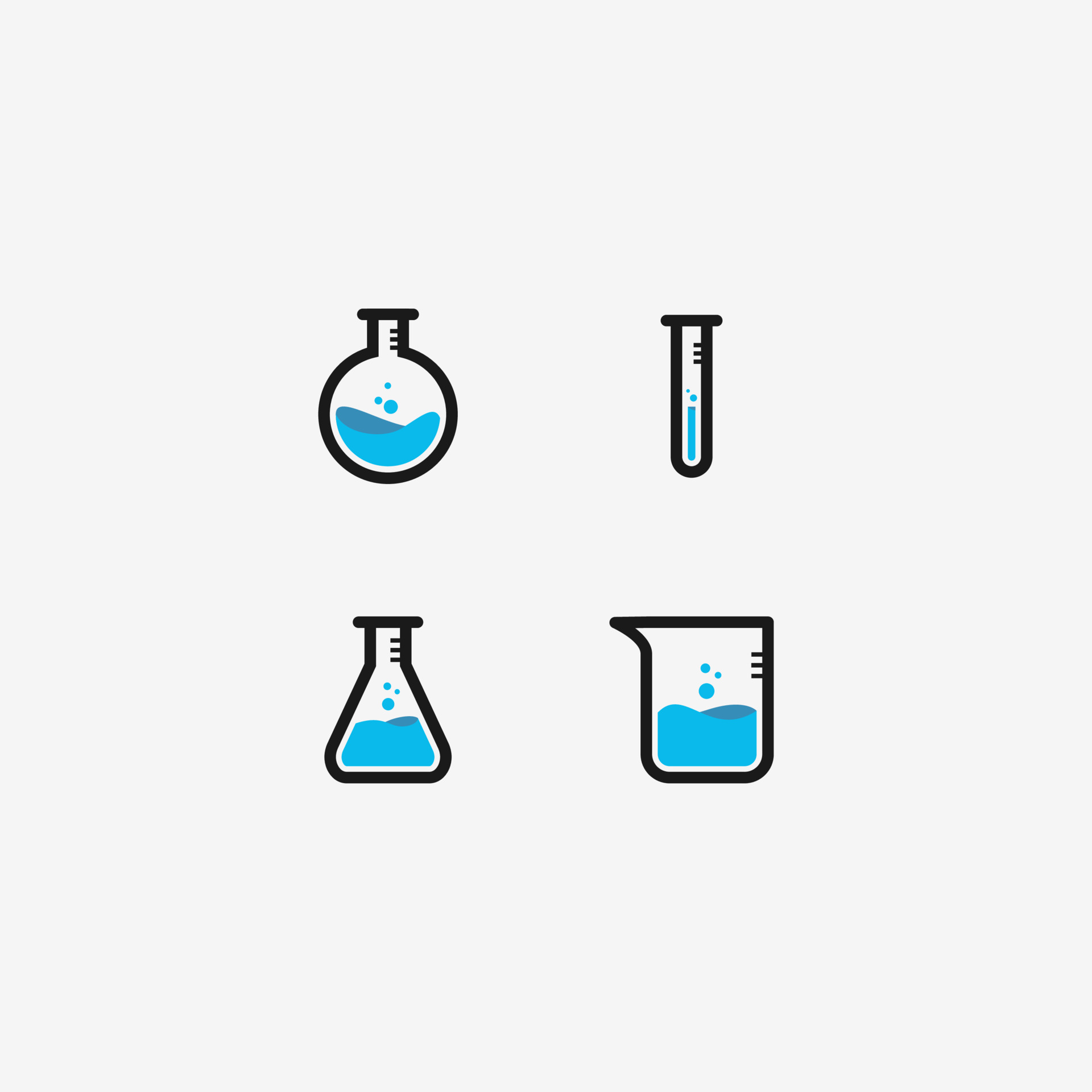 Simple Chemical laboratory equipment set design 10818701 Vector Art at