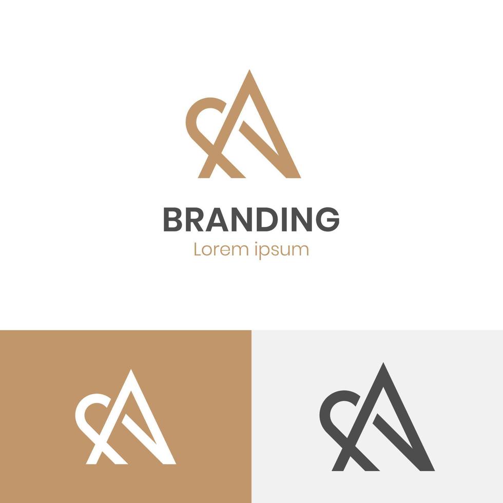 letter a monogram simple line logo for  Luxury linear creative monogram branding vector
