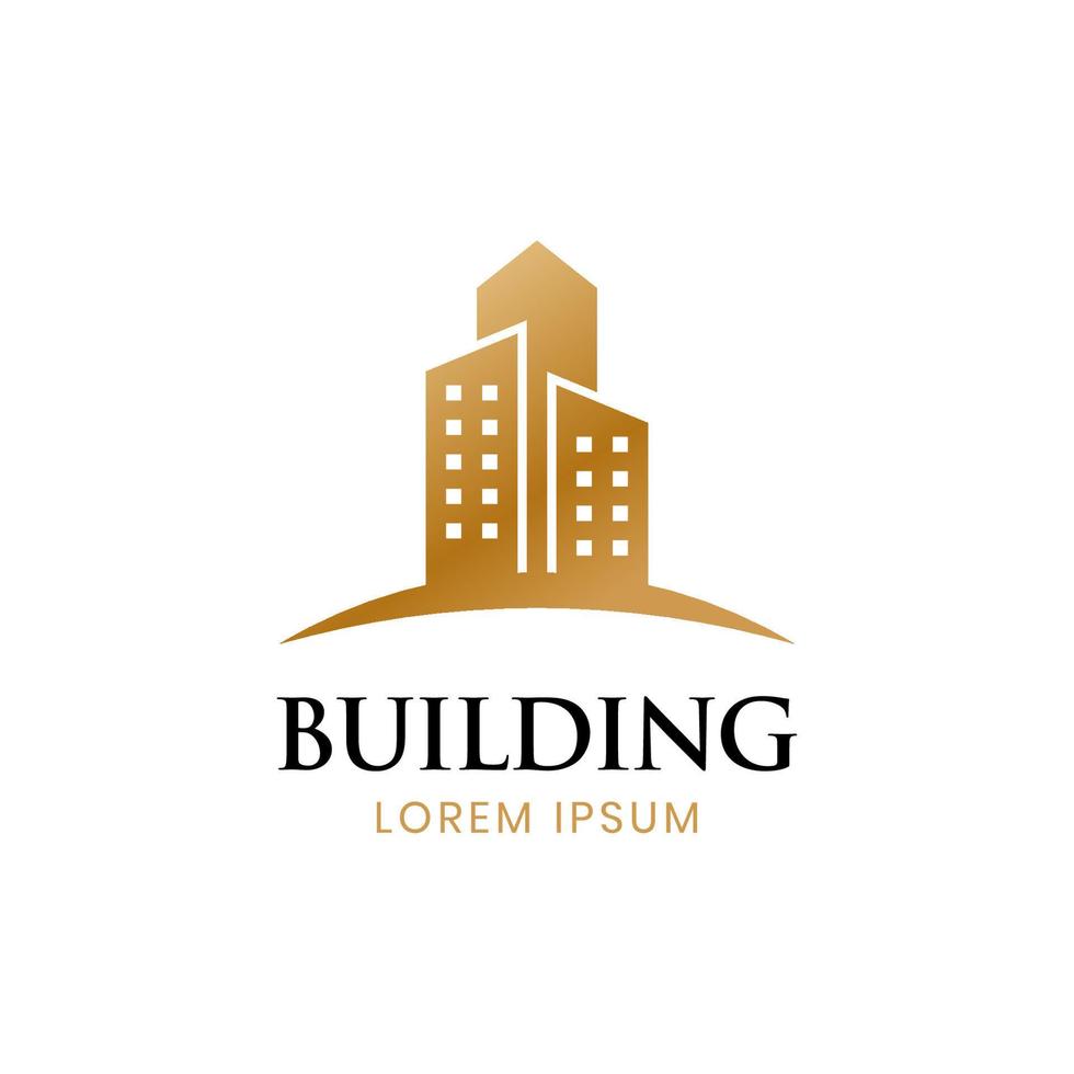 elemento de logotipo inmobiliario de la ciudad de construcción, icono de diseño de logotipo de inversión de propiedad inmobiliaria para hotel, logotipo de inversión de negocios financieros vector