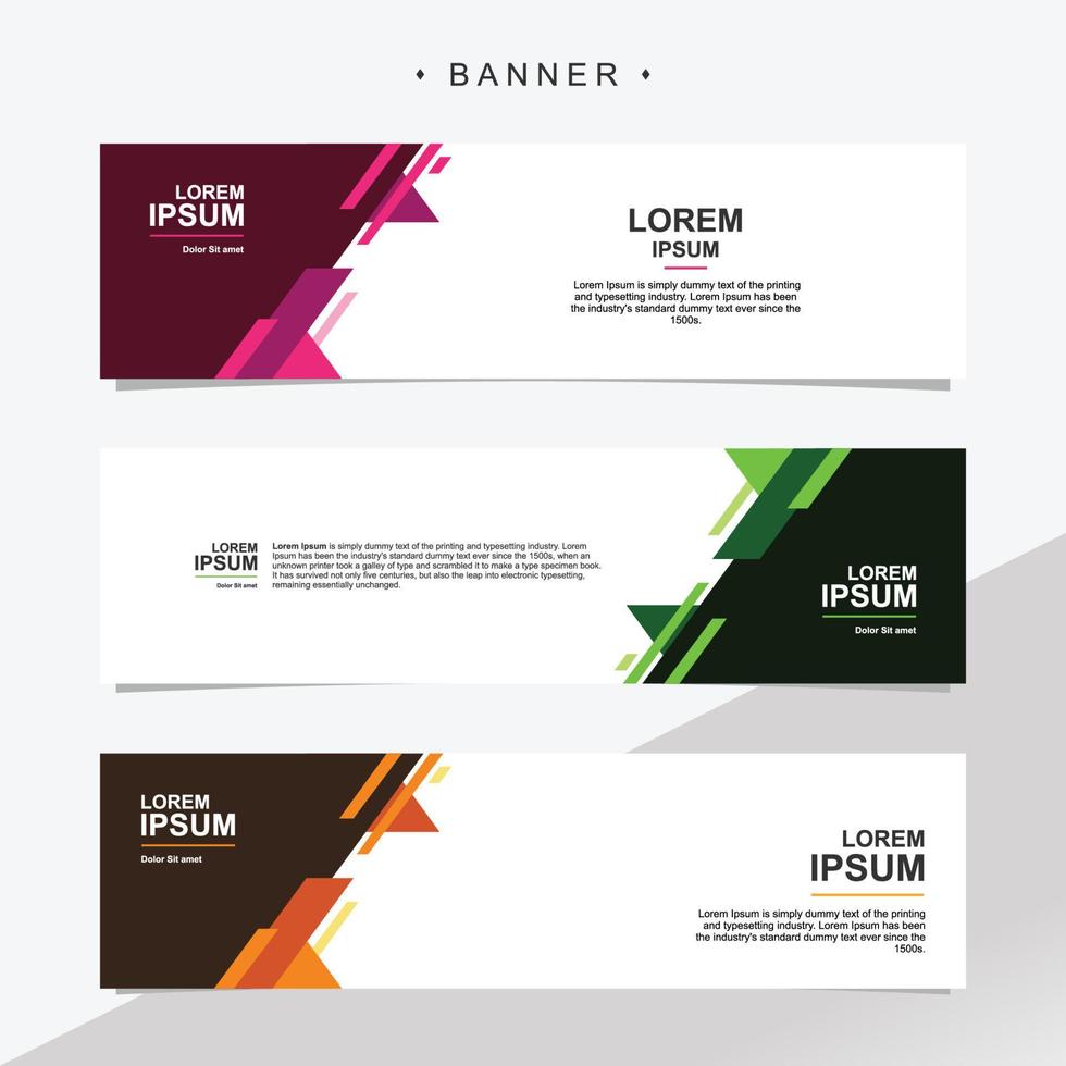 Banner design abstract vector template. Set of banner background isolated vector for print, display, promotion.