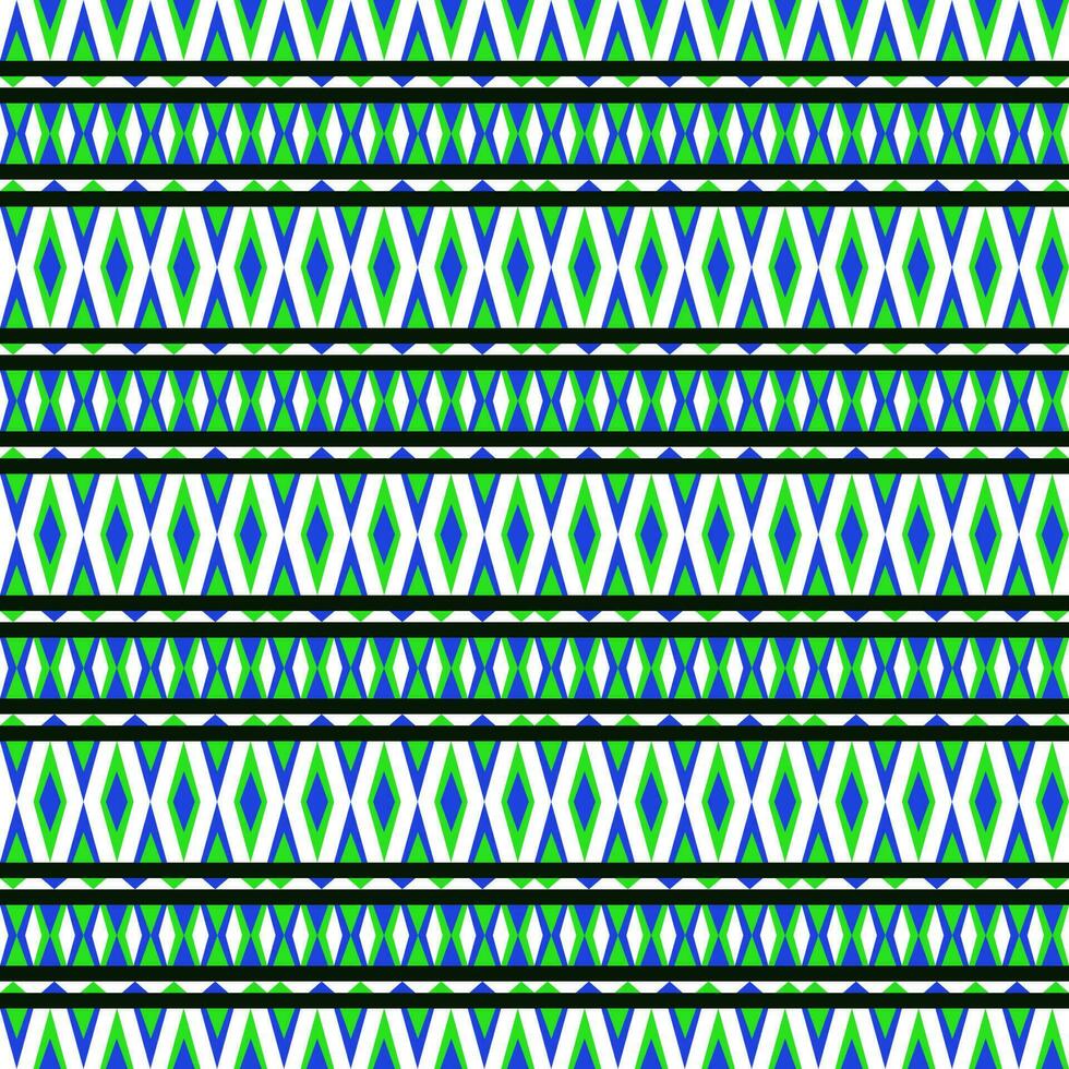 seamless pattern for decoration, triangle shape, blue and green, horizontal view. vector