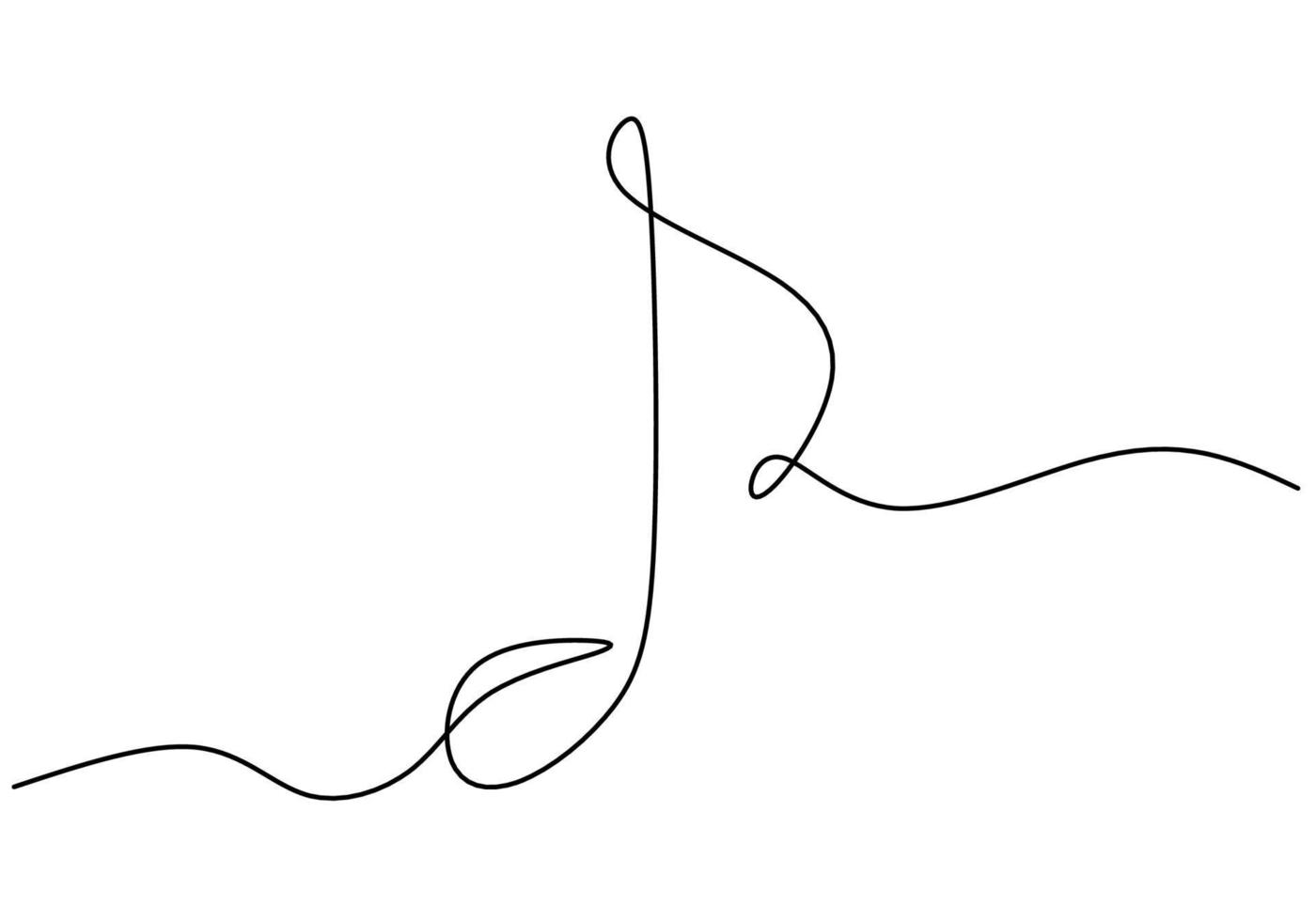 One continuous single line hand drawing of music symbol vector