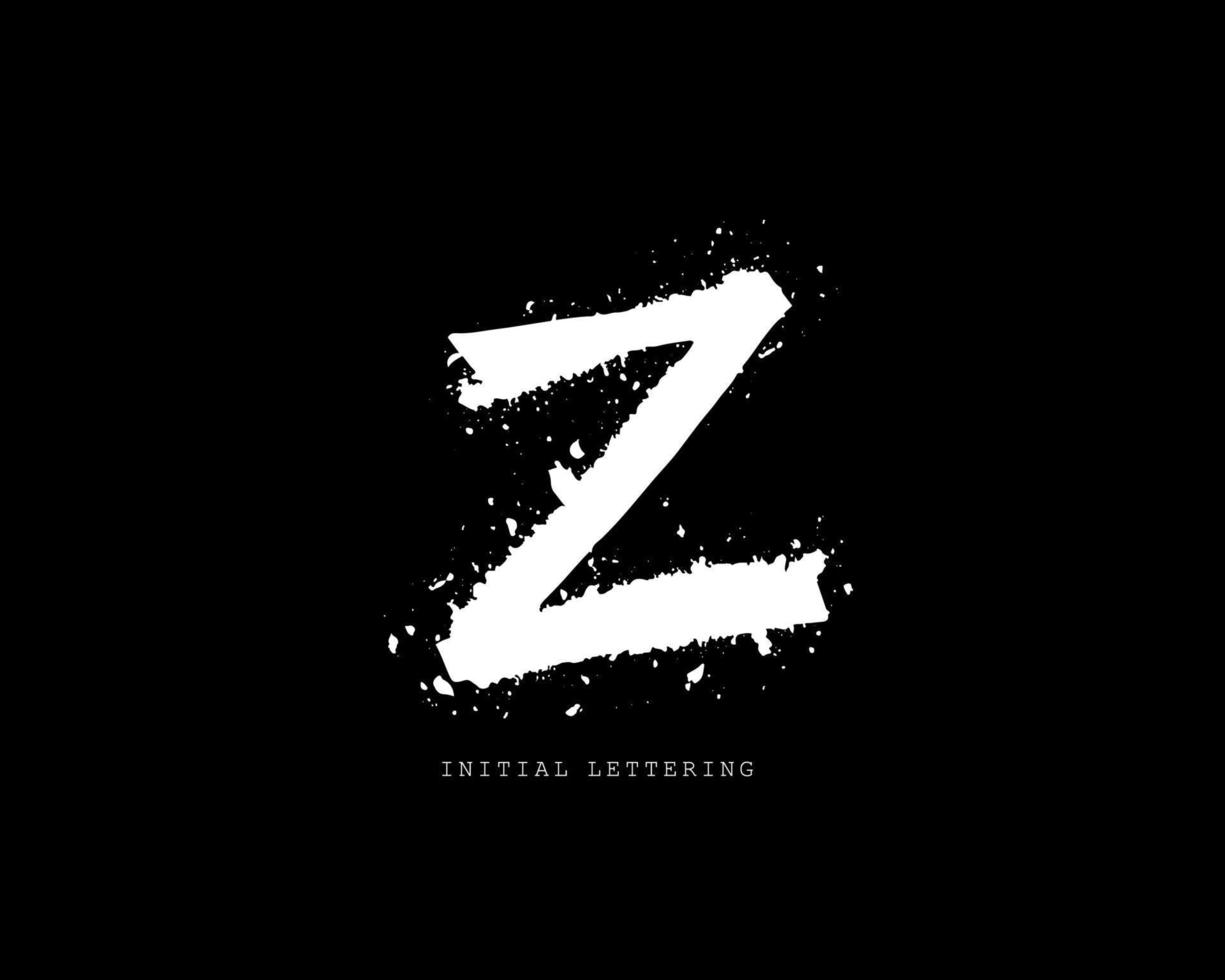 Z Initial brush handwriting or handwritten logo for identity. Logo with signature and hand drawn style. vector