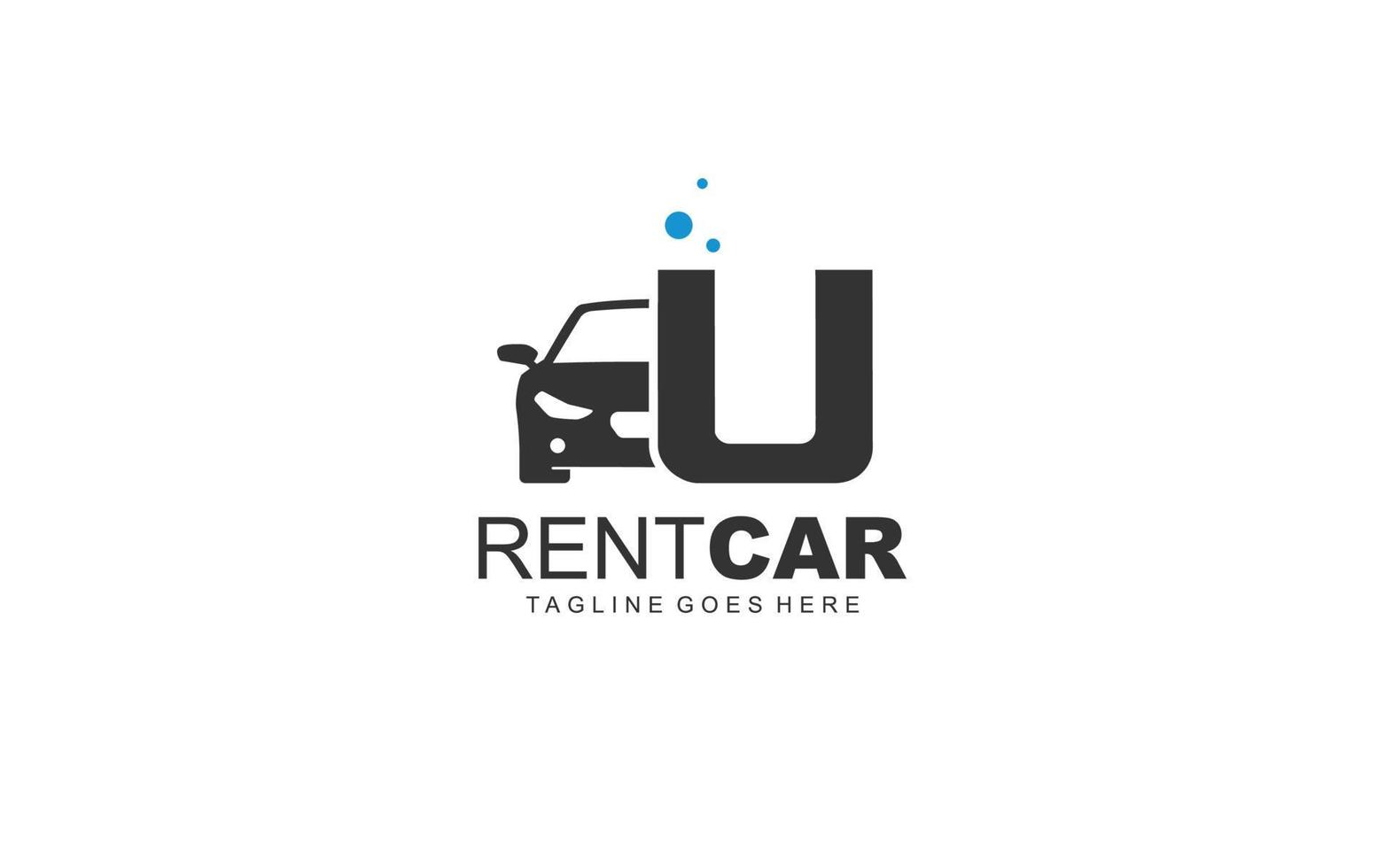 U logo rental for branding company. transportation template vector illustration for your brand.