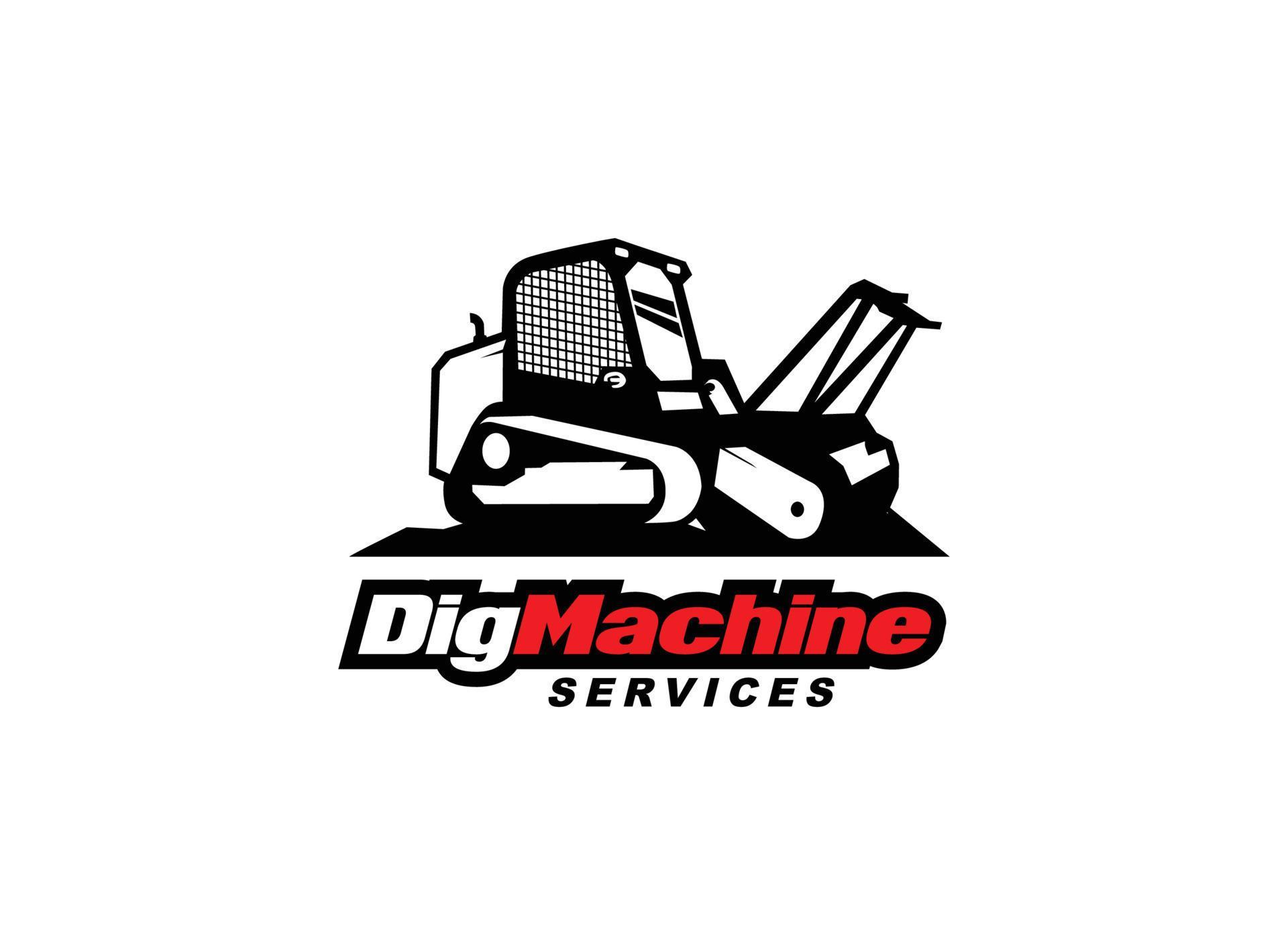 Skid steer logo vector for construction company. Heavy equipment