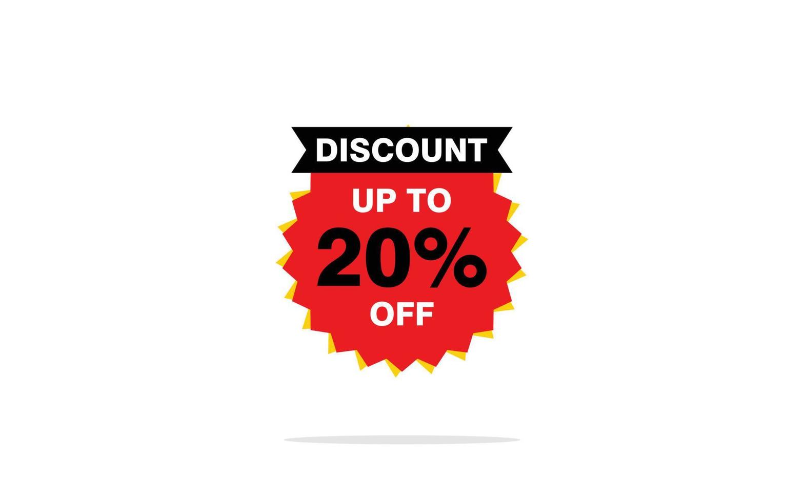 20 Percent discount offer, clearance, promotion banner layout with sticker badge. vector