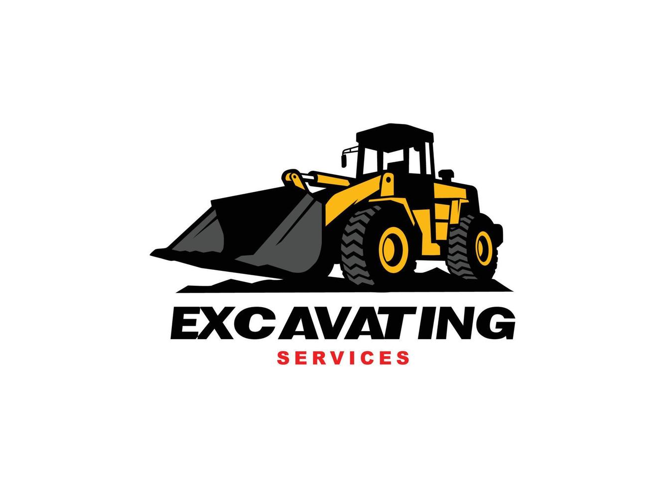 Lloader logo vector for construction company. Heavy equipment template vector illustration for your brand.