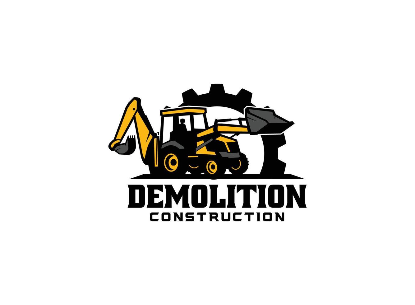 vector del logotipo de la retroexcavadora excavadora para la empresa de construcción. ilustración de vector de plantilla de equipo pesado para su marca.