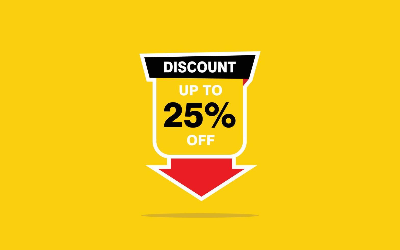 25 Percent discount offer, clearance, promotion banner layout with sticker badge. vector