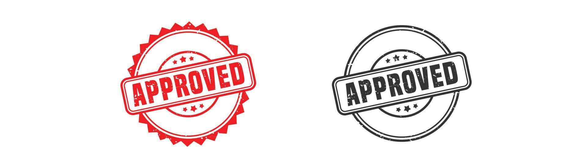 Approved stamp rubber with grunge style on white background vector