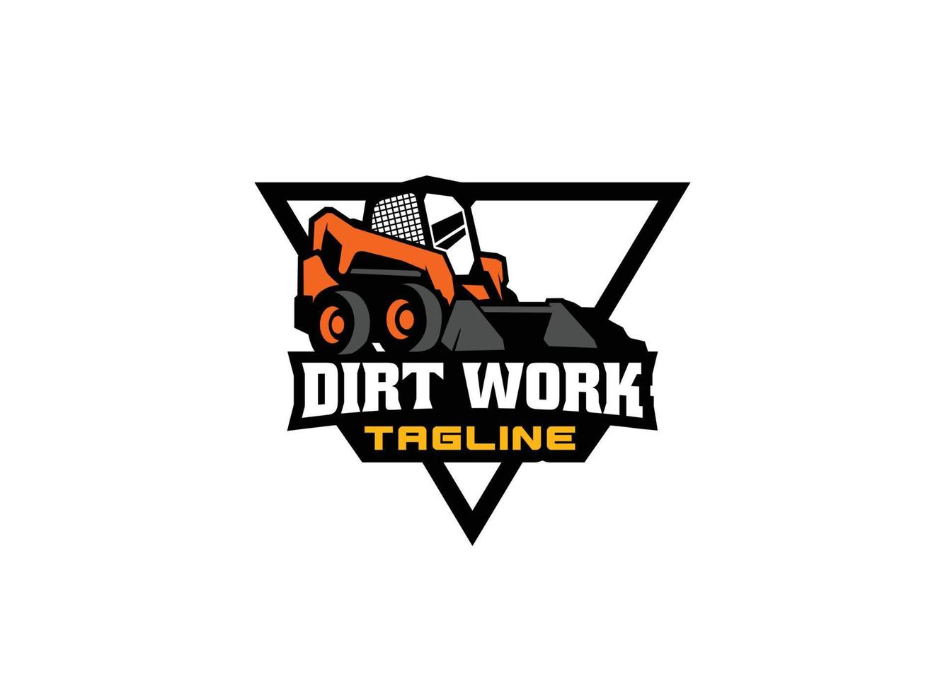 Skid steer logo vector for construction company. Heavy equipment template vector illustration for your brand.