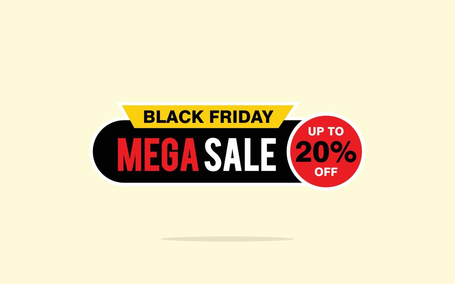 20 Percent discount offer, clearance, promotion banner layout with sticker badge. vector