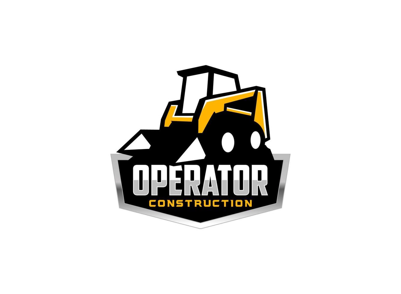 Skid steer logo vector for construction company. Heavy equipment template vector illustration for your brand.