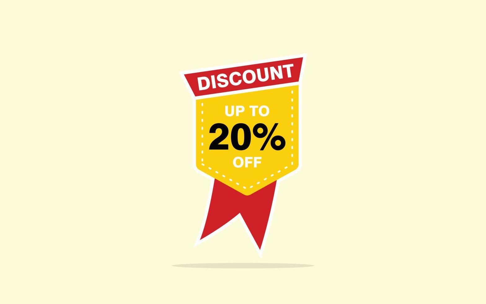 20 Percent discount offer, clearance, promotion banner layout with sticker badge. vector
