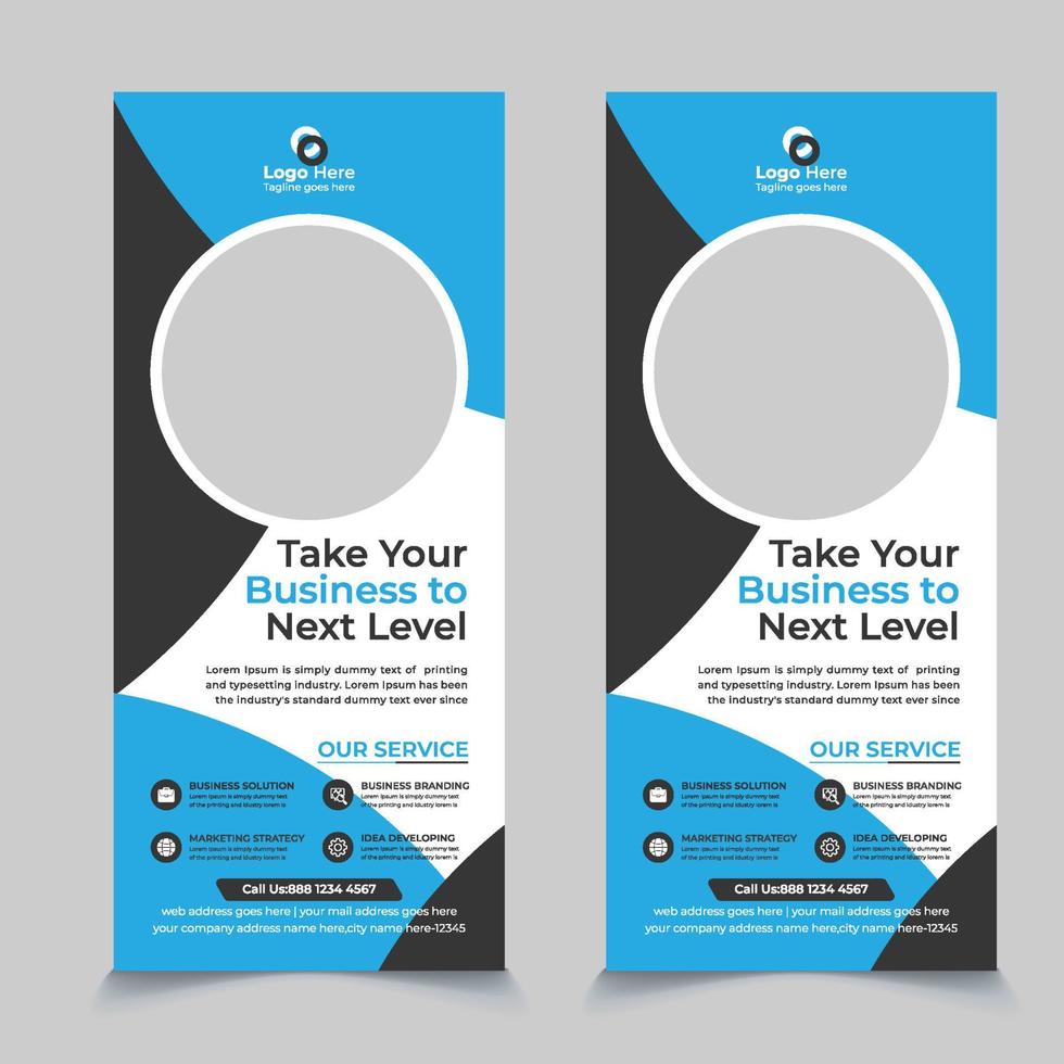 Corporate Creative Business Rack card or Dl flyer template Vector. DL Corporate business template for flyer. Layout with modern elements and abstract background. Creative flyer concept vector. vector