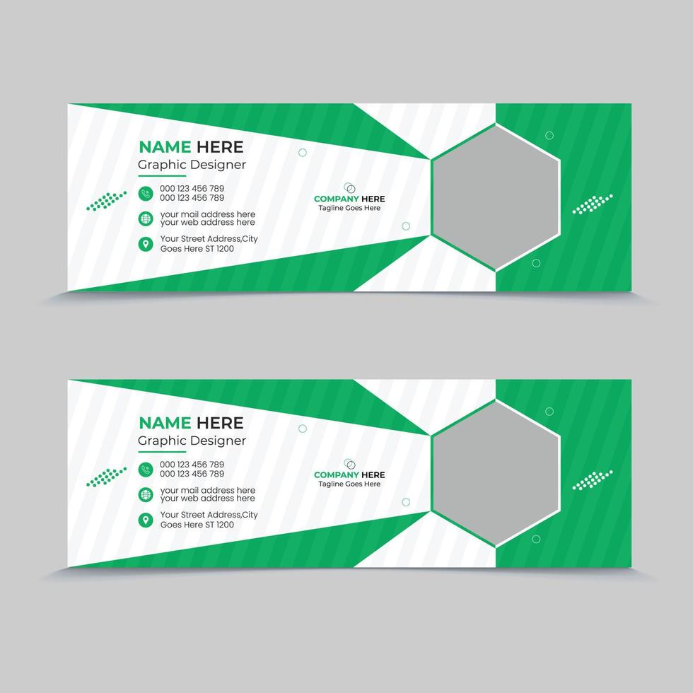 Professional modern creative business email signature for corporate with two color shape design vector