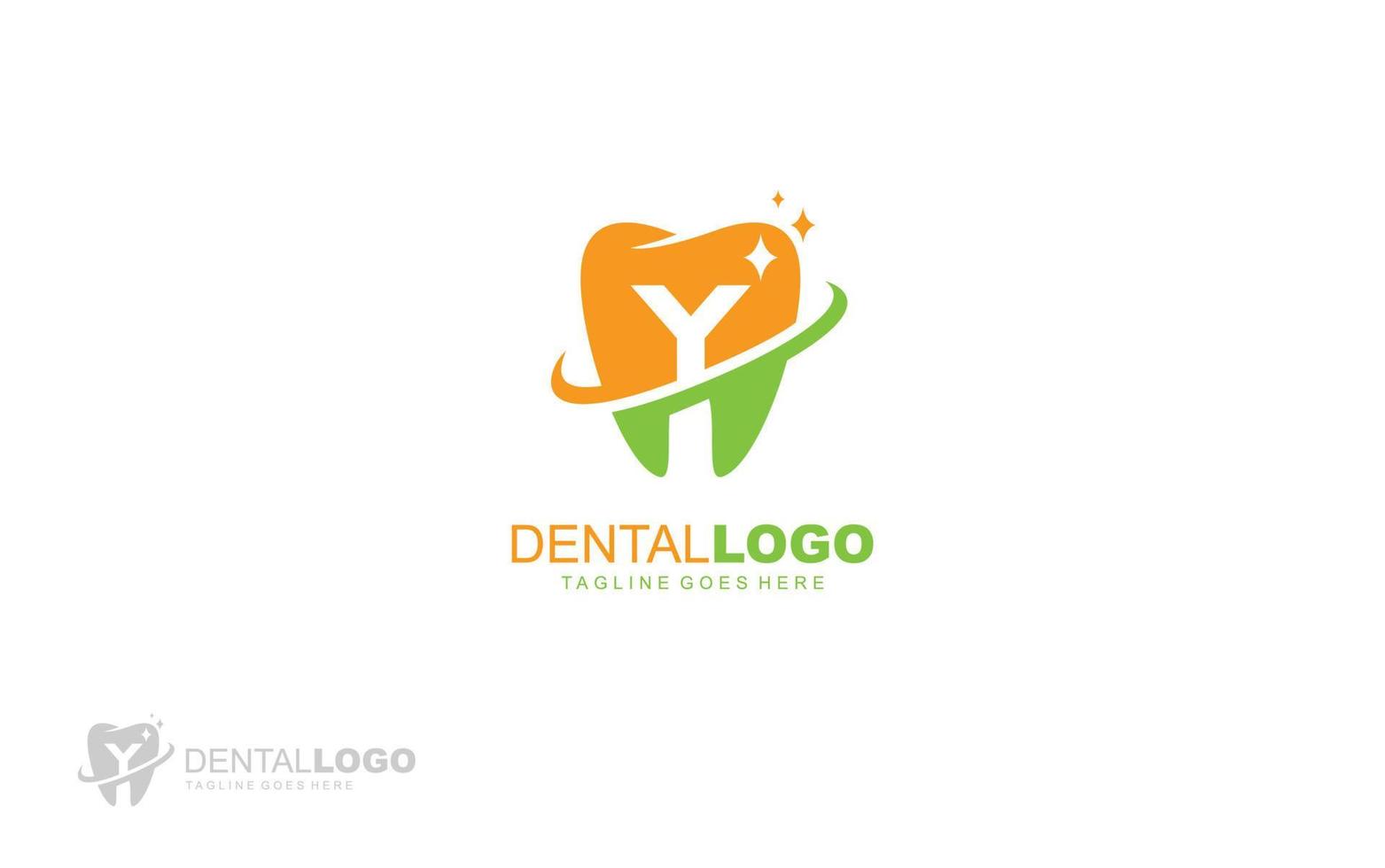 y logo dentista para empresa de marca. ilustración de vector de plantilla de carta para su marca.