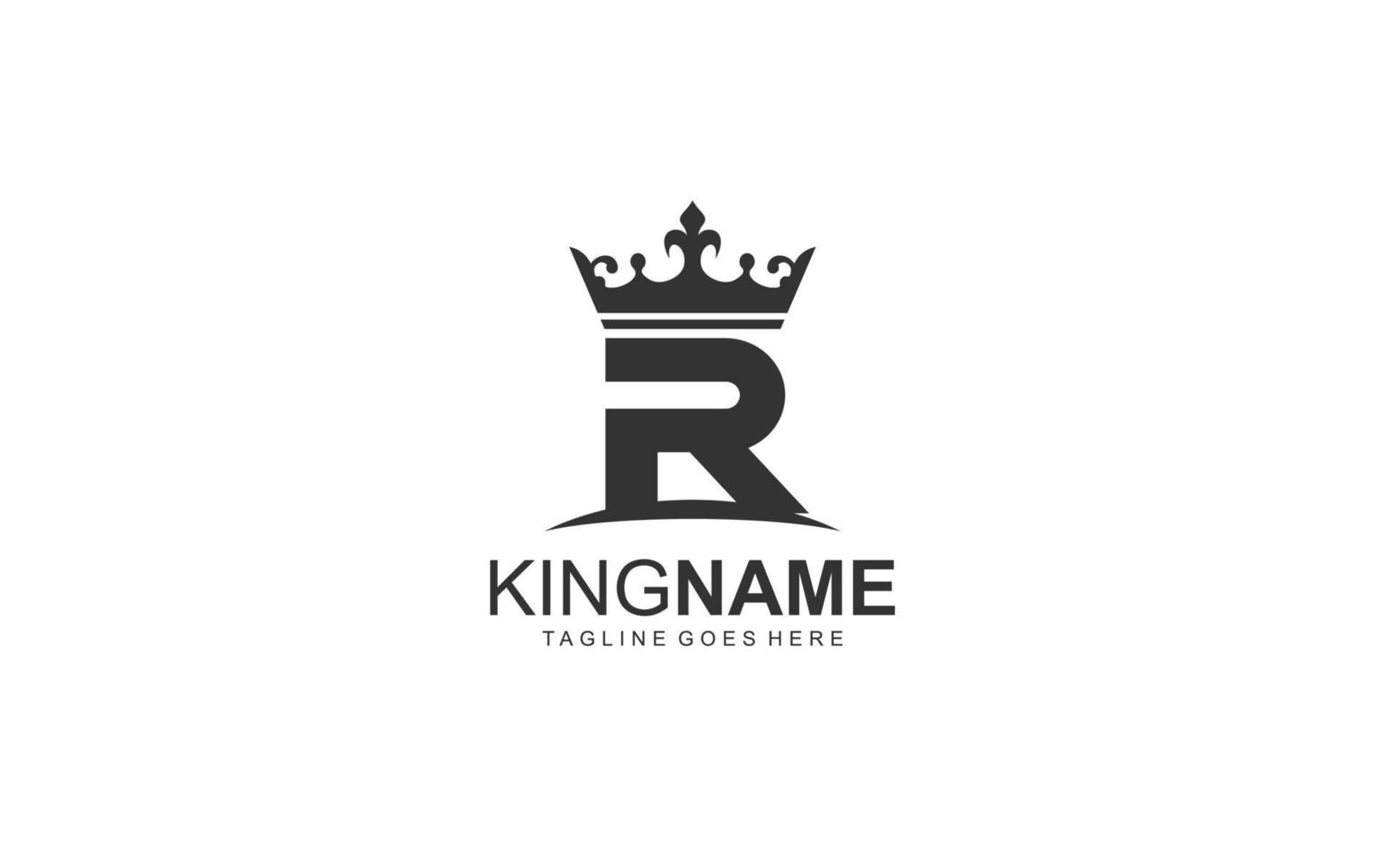 R logo crown for construction company. letter template vector illustration for your brand.