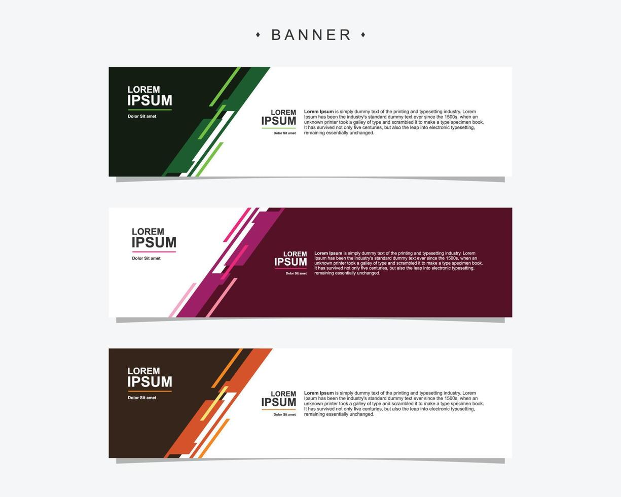 Banner design abstract vector template. Set of banner background isolated vector for print, display, promotion.