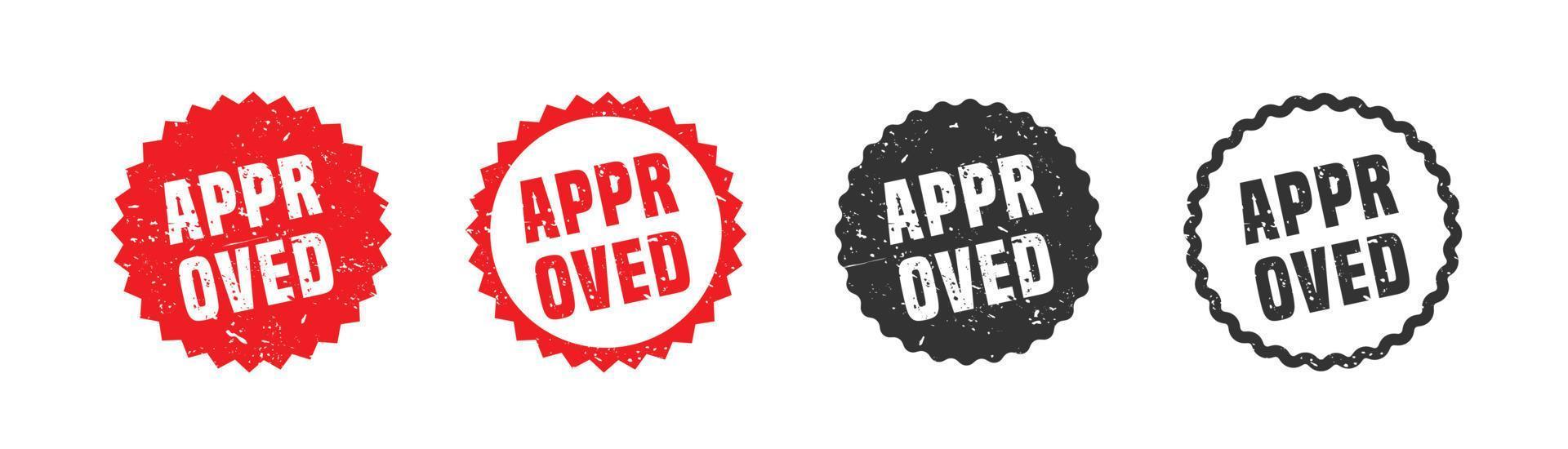 Approved stamp rubber with grunge style on white background vector