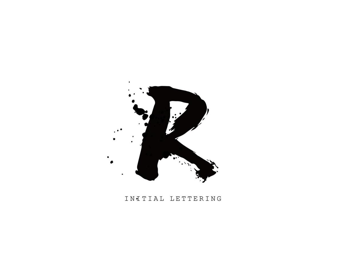 r letra inicial de pincel o logotipo escrito a mano para la identidad. logo con firma y estilo dibujado a mano. vector