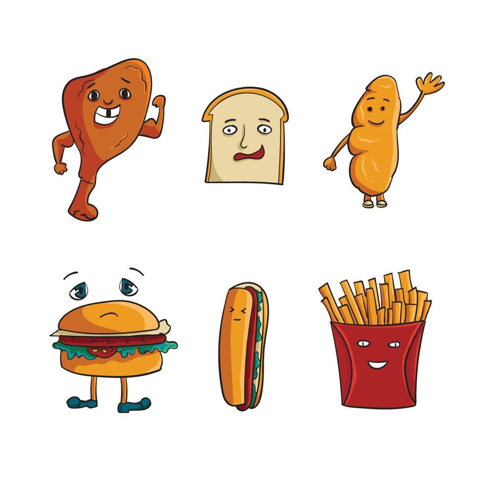 Fast Food cartoon mascot Illustration vector