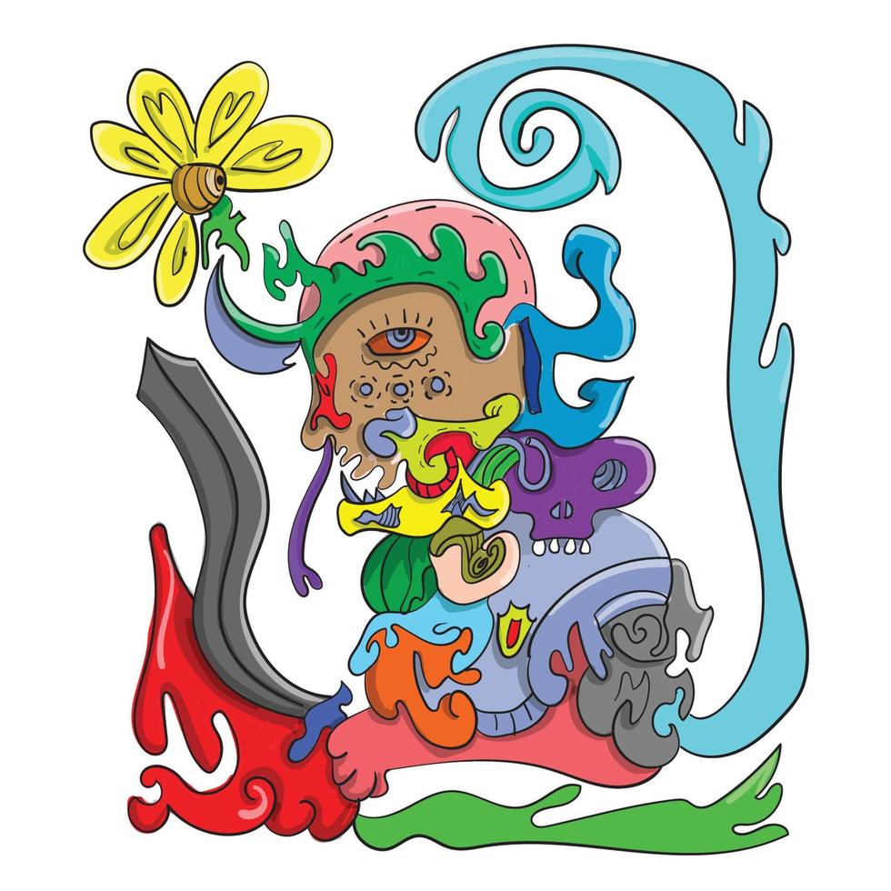 Colorful Doodle abstract hand-drawn Ilustration vector