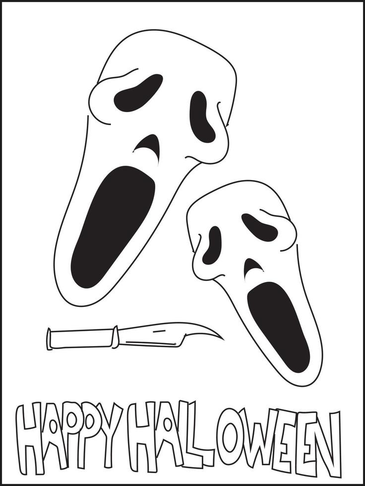 Coloring book for adult and kids - Coloring Book For Adult And Kids Black And White Cartoon Illustration Skeleton Halloween Coloring Page For Kids Free Vector 