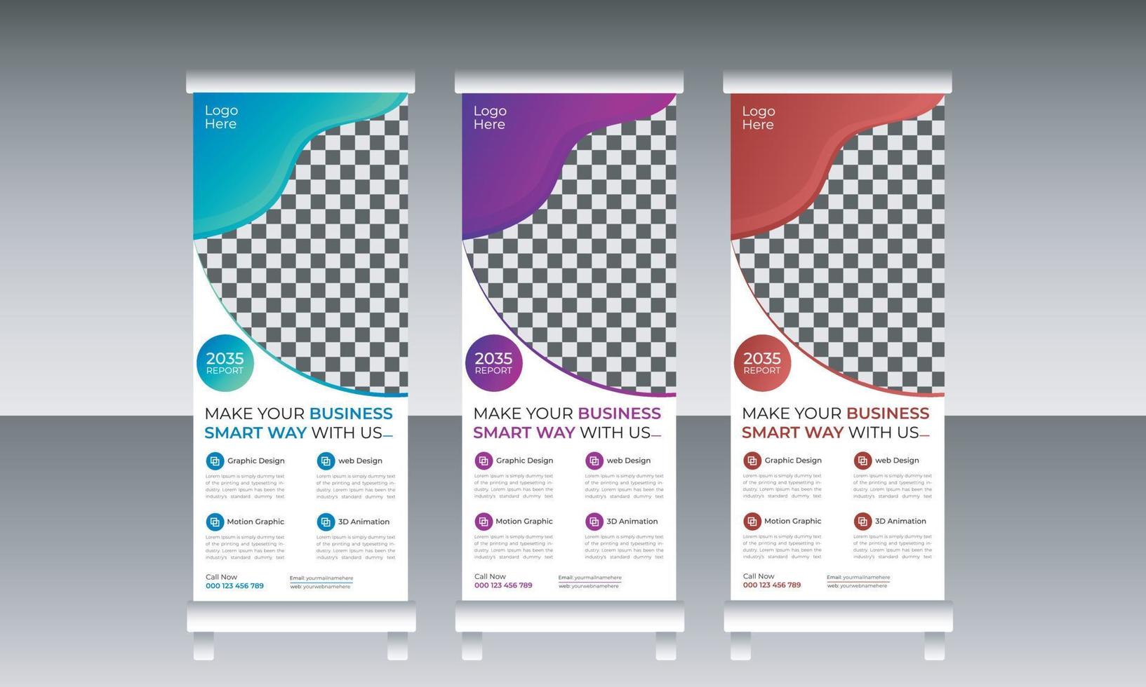 Corporate roll up banner template vector