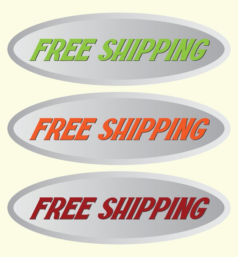 Free Shipping Red Label. Free Shipping Banner Template Vector Design