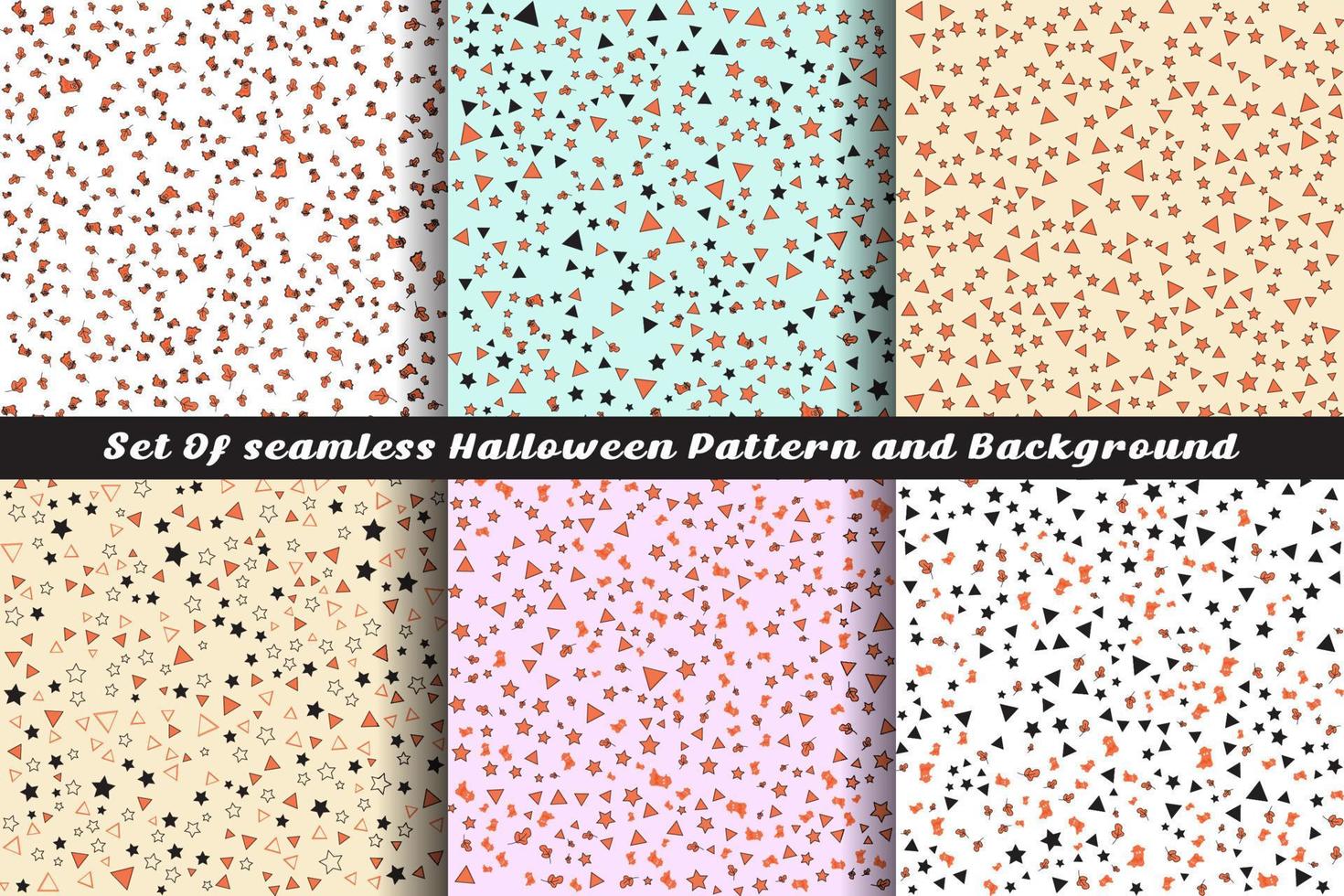 conjunto de fondo de textura de papel digital de patrón de halloween sin costura, patrón de halloween sin costura, para usar papel digital de álbum de recortes, impresión textil, relleno de página. ilustración vectorial vector