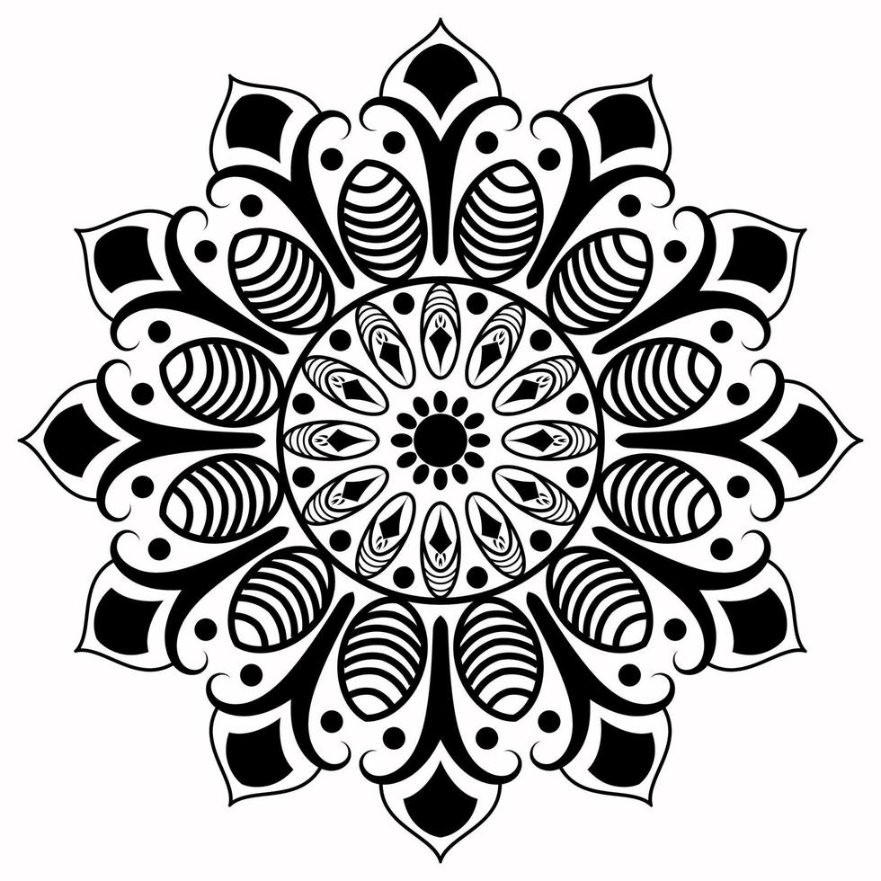 diseño de fondo de mandala, patrón decorativo con estilo islámico árabe, vector de color blanco o negro, arte de mandala para colorear página, tarjeta de invitación, portada de libro, diseño de mandala ornamental