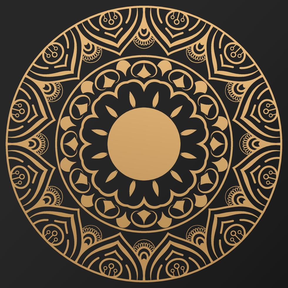 marco redondo geométrico vectorial mandala. diseño de lujo de ornamento oriental vector